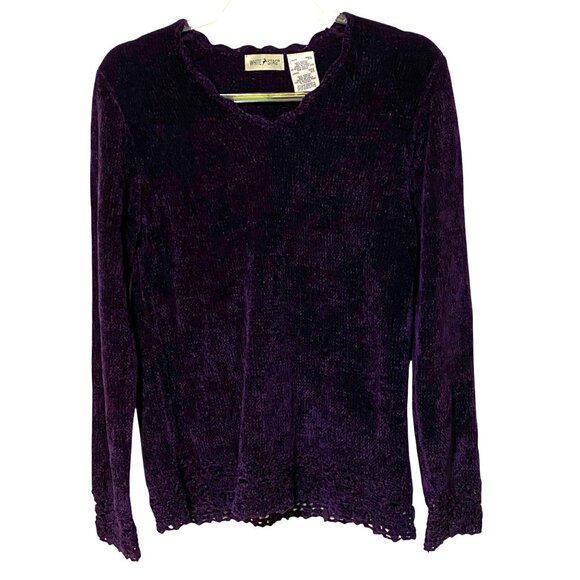 White Stag Sweaters - Vintage Womens Pullover Sweater S Deep Purple Whimsygoth Vibrant Academia Plush